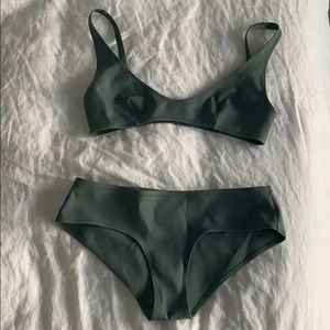 COS Olive bikini set- top size 6 bottom size 4